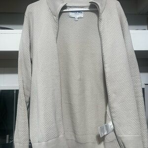 Cream Textured Open Cardigan